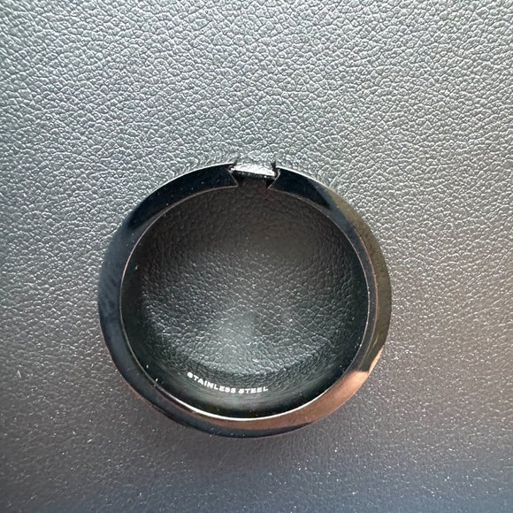 3198 JEWELRY RING SIZE 11 ANTHONY JACOBS BLACK STEEL DESIGNER RING - Picture 4 of 7